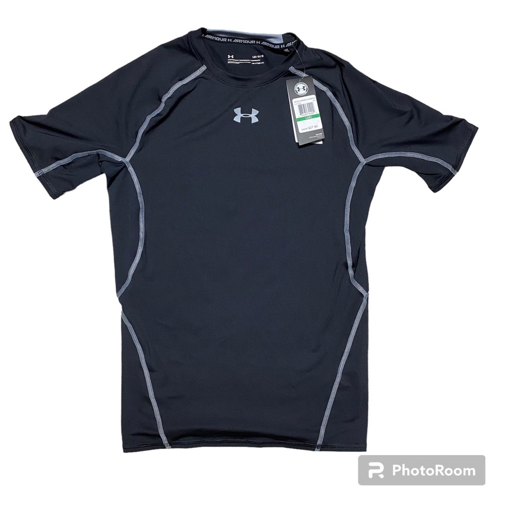 Under Armour HeatGear, Black Compression Shirt; Men’s Large; NWT